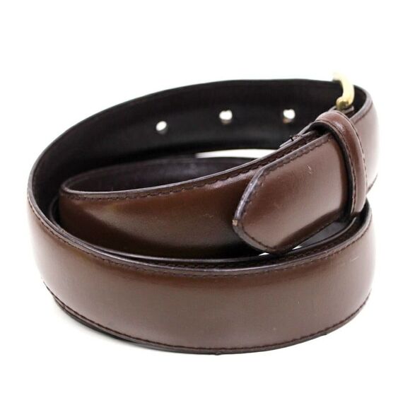 CLASSIC BROWN GENUINE LEATHER 1 1/8"Wd DRESS CASUAL MEN'S BELT Sz 38/95 (R16 - Picture 5 of 9